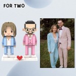 Custom Personalized Building Block Portrait Figurine, Custom Photo Brick Figure, Unique Christmas Gift for Couple Family