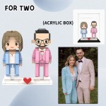 Custom Personalized Building Block Portrait Figurine, Custom Photo Brick Figure, Unique Christmas Gift for Couple Family