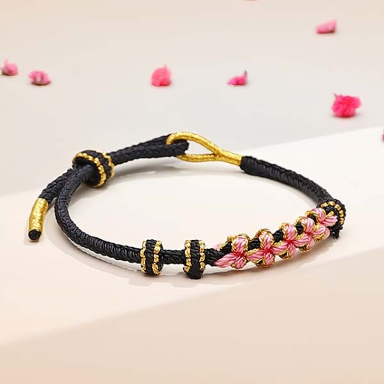 Black Onyx Knot Bracelet — Protection & Hand-Woven Cord | TiedIntention