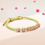 Green Peace Knot Bracelet — Jade & Natural Silk Cord | TiedIntention